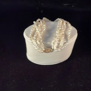 Five Strand Seed Pearl Bracelet 7”